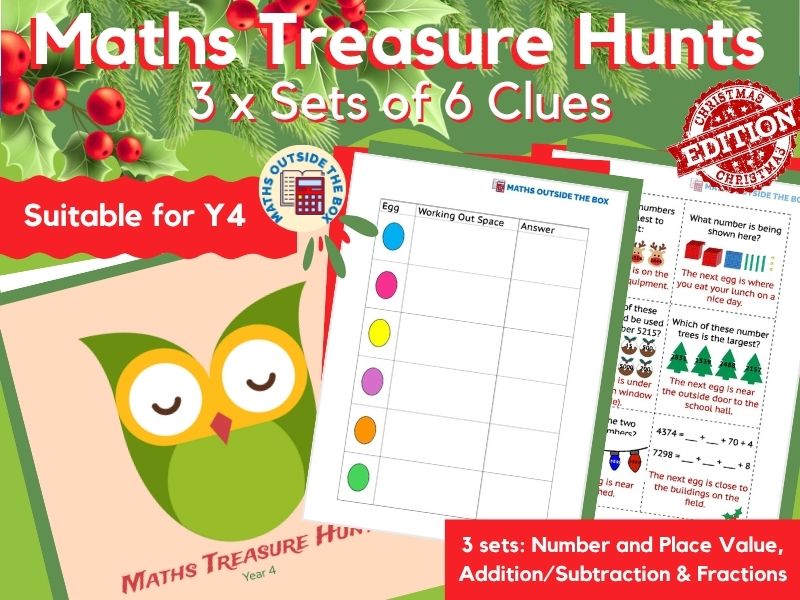 Maths Treasure Hunts (Year 4) - Christmas Edition!