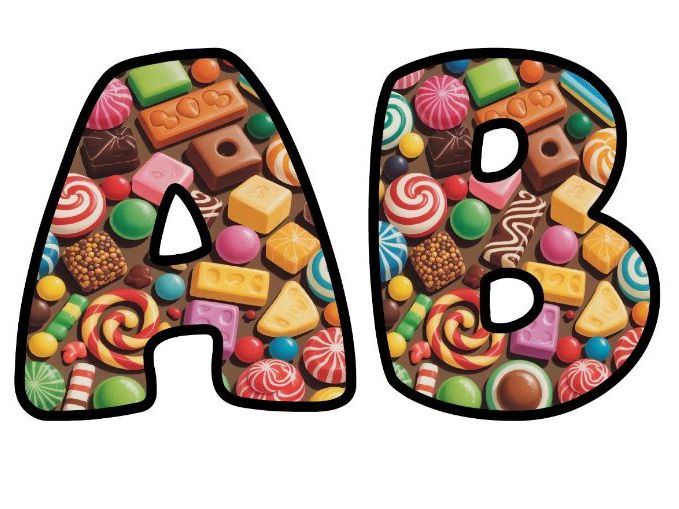 Learning Is So Sweet Chocolates Classroom Display | Lettering Set | Whole Alphabet A-Z and 0-9