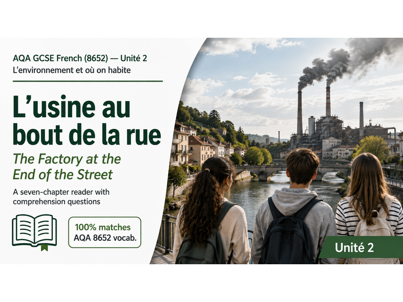GCSE FRENCH SHORT STORY: AQA 8652 New GCSE: Environment & where people live - AQA New SPEC
