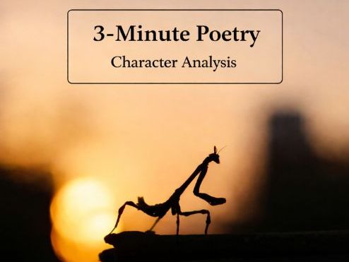 3-Minute Poetry: Character Analysis using Free Verse (Years 7 and 8)