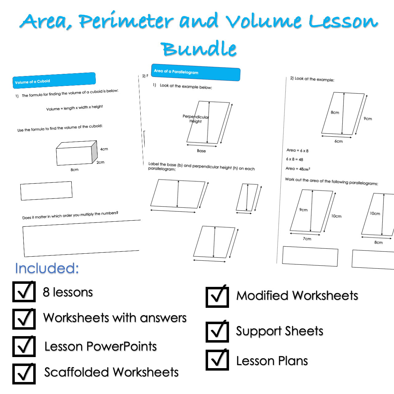 Year 6 Area, Perimeter and Volume Complete Unit