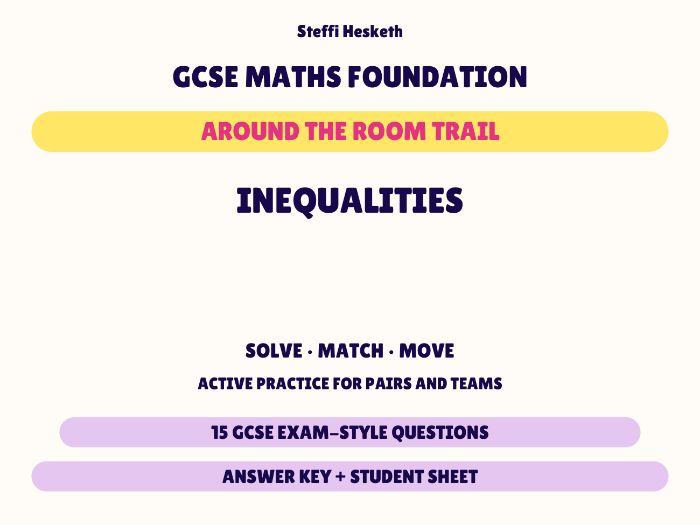 GCSE Foundation Maths Inequalities | Around the Room Trail
