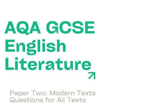 AQA GCSE English Literature Paper Two All Modern Prose Texts Past Paper Workbook