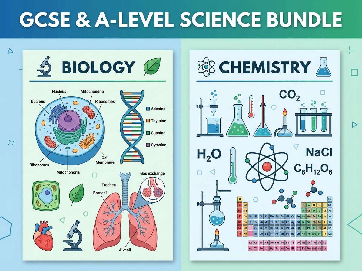 GCSE & A-Level Biology + Chemistry Ultimate Revision Bundle | Notes, Infographics & Full Lessons