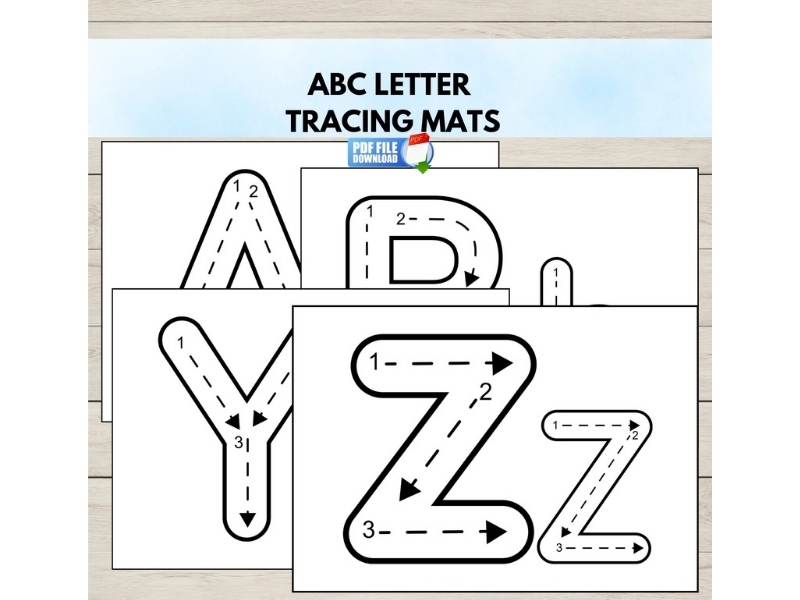 Alphabet Letter Tracing Mats, Uppercase & Lowercase Handwriting Practice