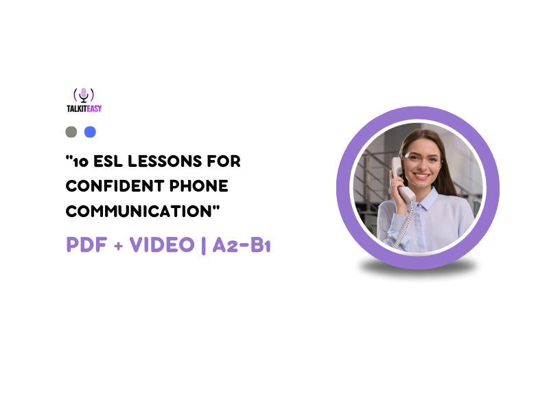 TalkitEasy Telephone English Bundle | 10 A2-B1 ESL Lessons | Speaking & Listening