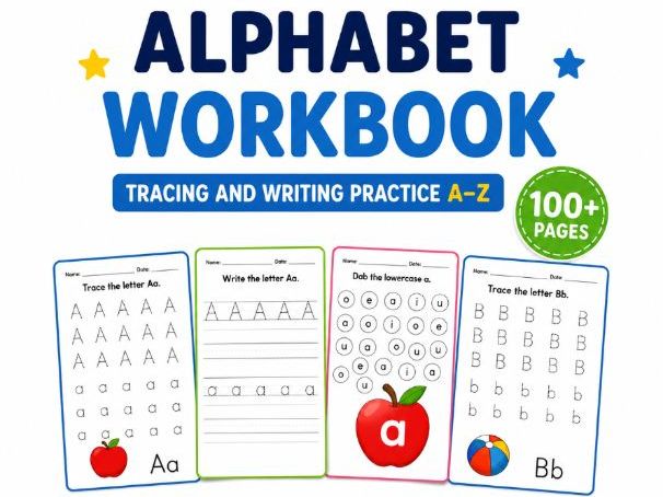 Alphabet Workbook for Students | Tracing and Writing Practice A–Z