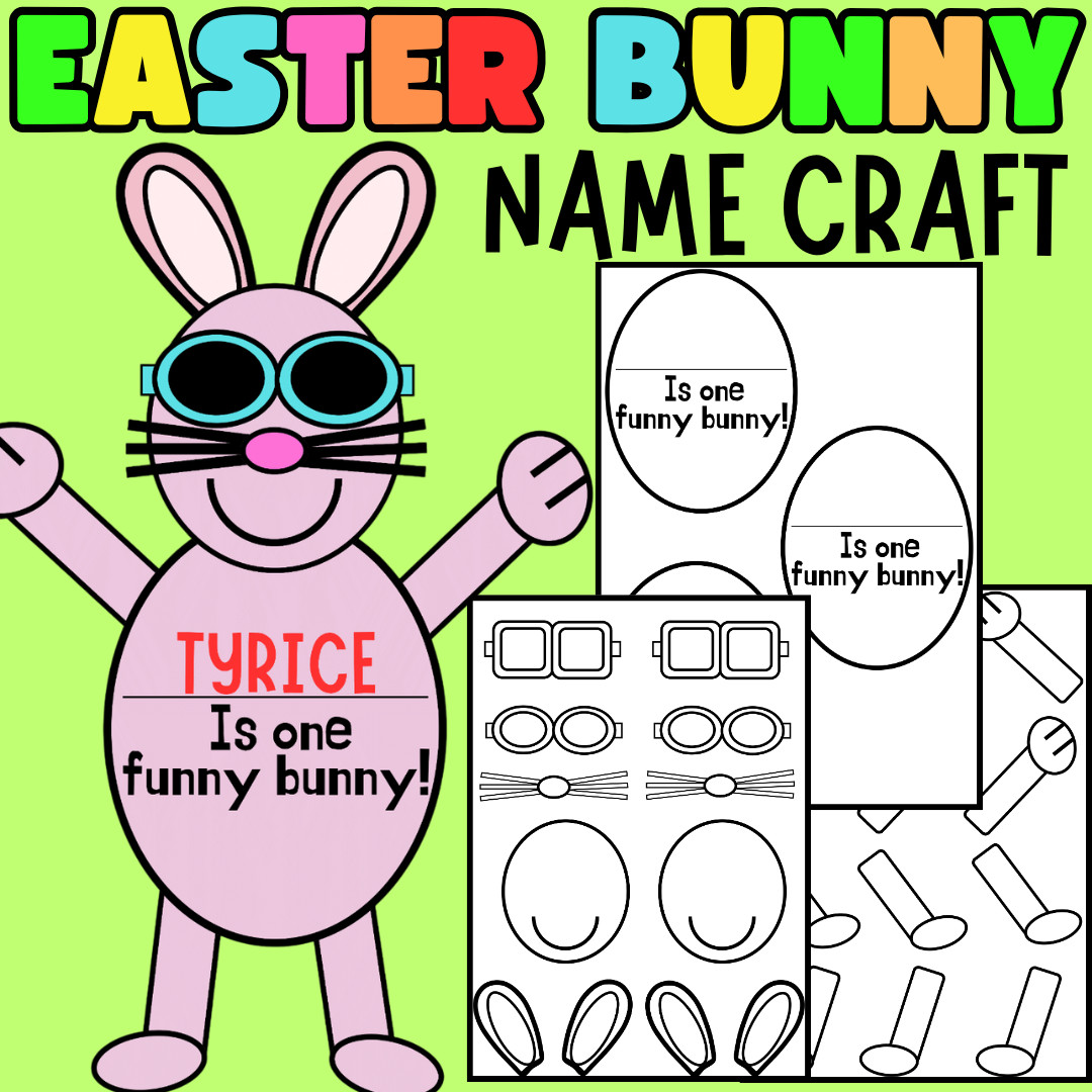 Easter Bunny Name Craft – Spring April Activity Bulletin Board Display ...