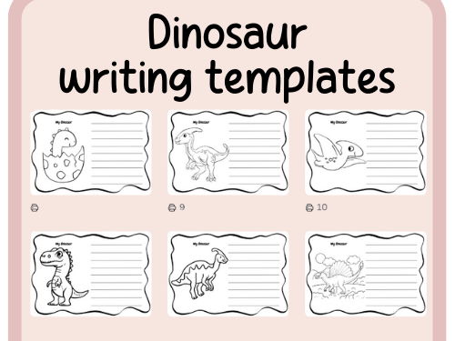 Dinosaur writing sheets- continuous provision