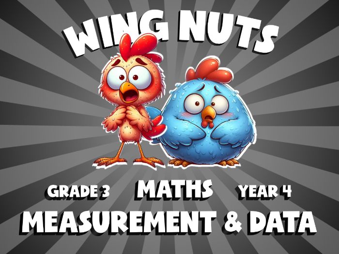 Measurement & Data WING NUTS Maths Game | No-Prep Year 4 Review Activity