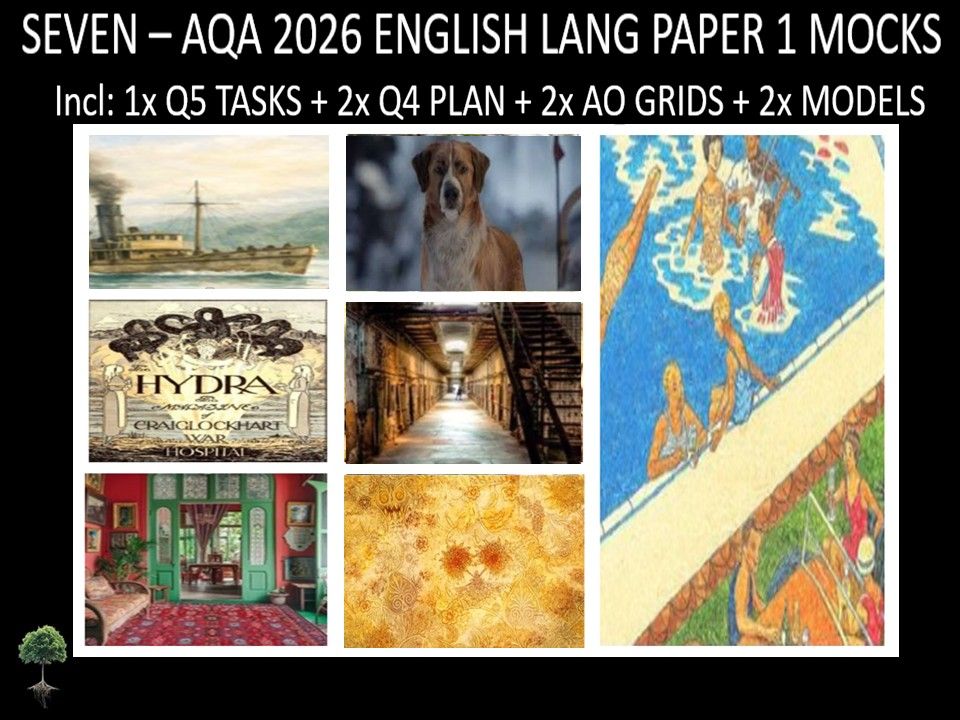 SEVEN - AQA PAPER 1 | 2026 FULL MOCKS | Q5 TASKS | Q4 PLAN | AO GRIDS | MODELS