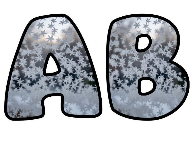 Frozen Xmas Cold Classroom Display | Lettering Set | Upper & Lowercase, 0-9 and Signs