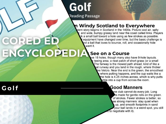 Golf Reading Comprehension Passage - Cored Ed Encyclopedia