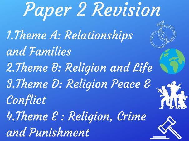 AQA GCSE RS - Paper 2: Thematic Studies  Themes ABDE Revision Pack