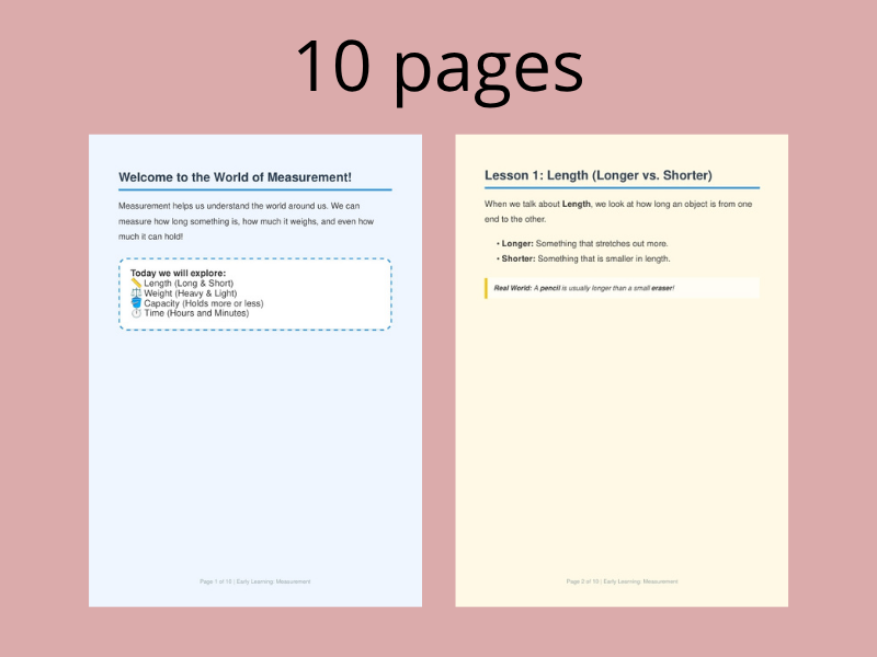 Early Learning: Measurement Pack