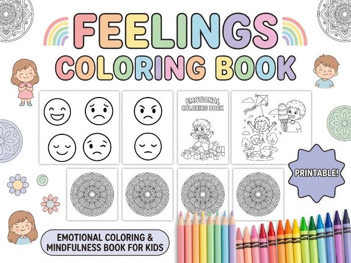 Emotional Coloring Pages for Kids | Feelings & Mindfulness Activity Book | SEL Printable
