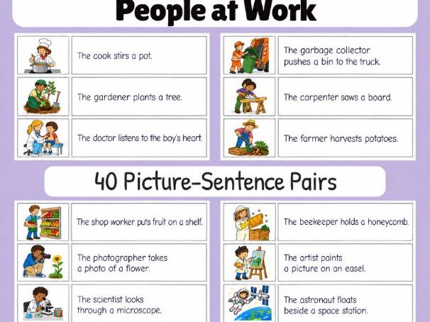 People at Work | First Sentences | Grades 1-2
