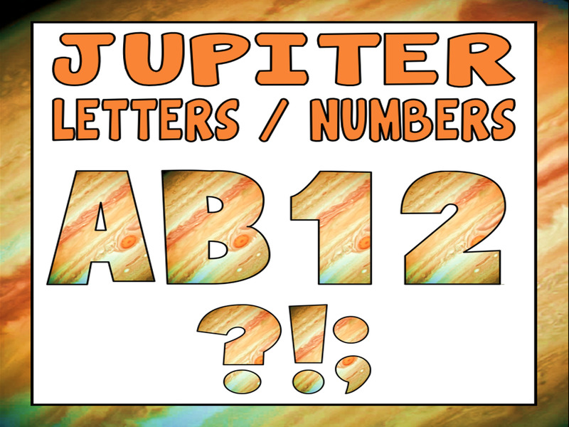 JUPITER DISPLAY LETTERING - LETTERS AND NUMBERS - SPACE PLANET