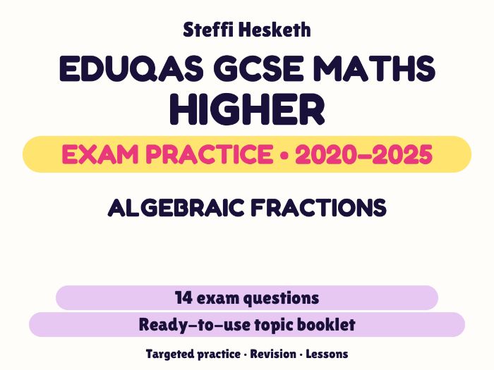 Eduqas GCSE Maths Higher: Algebraic fractions Exam Questions | 2020-2025