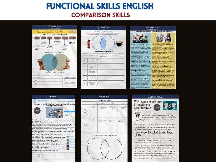 Functional Skills English Comparison Skills Resource -  Level 1 & Level 2