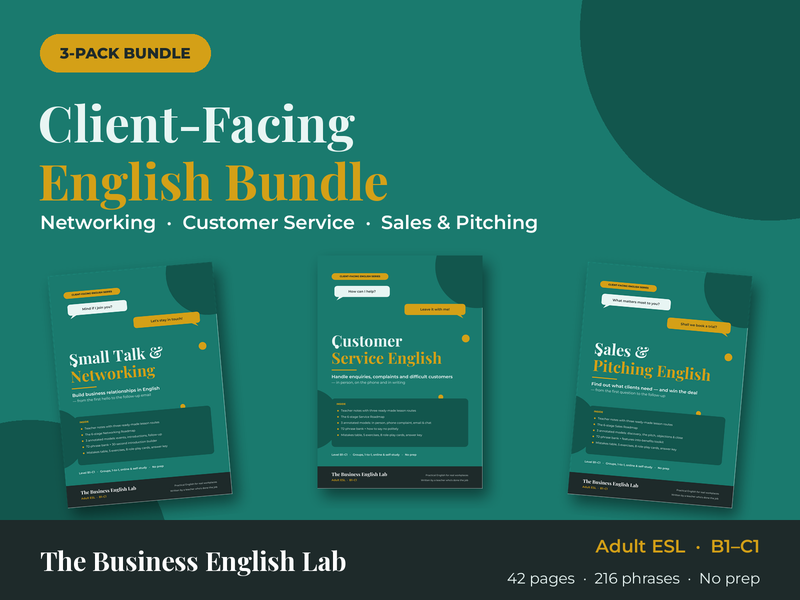Business English Bundle: Networking, Customer Service, Sales