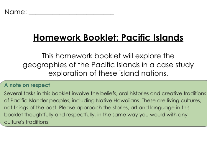Pacific Islands Booklet