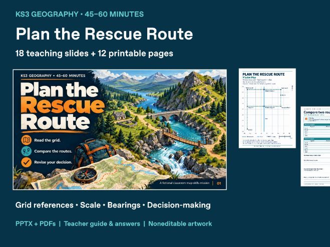 Plan the Rescue Route | KS3 Geography Map Skills Lesson