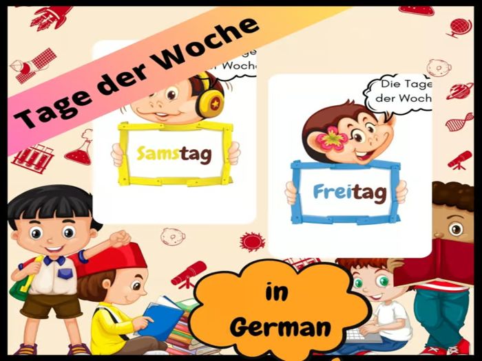 Days of the week Flash Cards /printable posters for Classroom decor in German