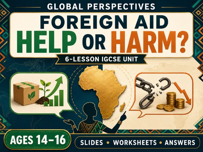 Global Perspectives: Aid and Development. Full unit, 6 lessons.