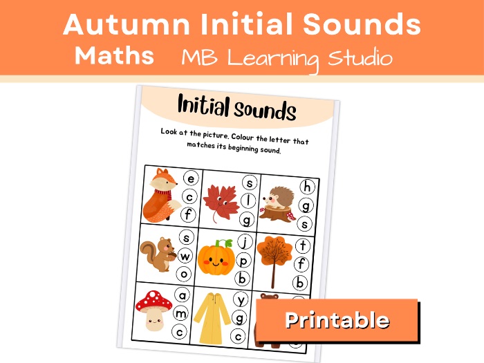 Autumn Initial Sound  Activity – Phonics for EYFS, KS1 & Kindergarten