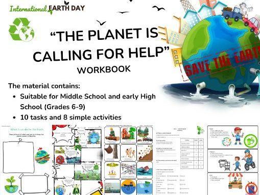 Ecology & Earth Day Workbook | 10 Interactive Stations | Grades 6-9