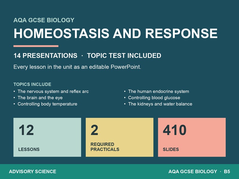 AQA GCSE Biology B5 Homeostasis and Response | 14 Lesson Presentations and Topic Test