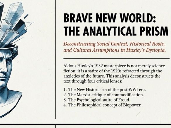 Brave New World Social Historical Context Senior Analysis Literature