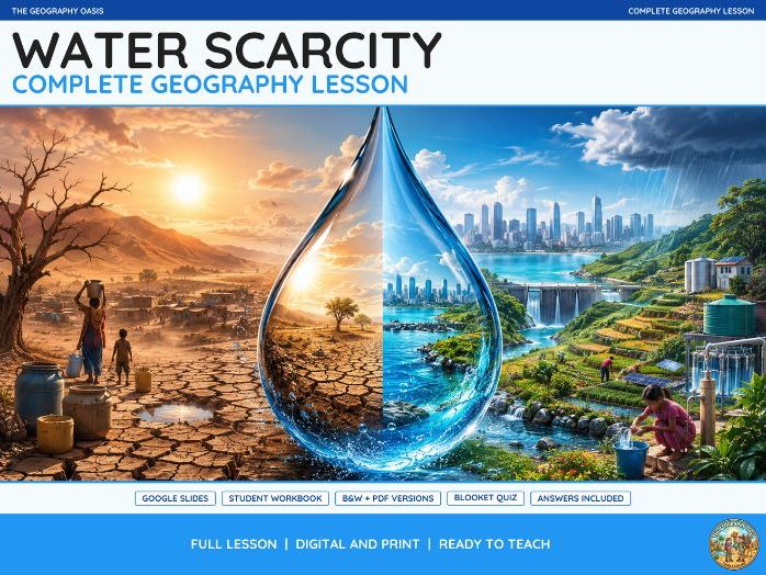 Water Scarcity | Complete Geography Lesson | Slides & Workbook