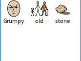 Building sentences about the grumpy old stone