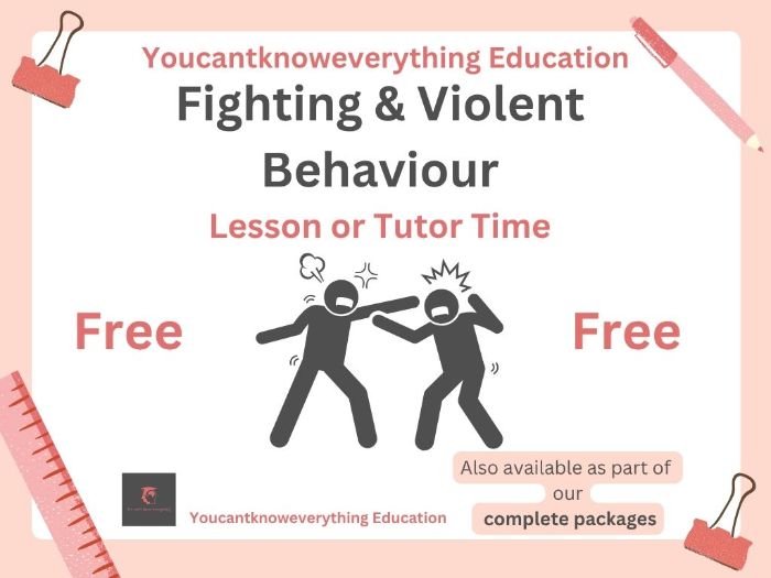 Fighting / Violent Behaviour PSHE Lesson
