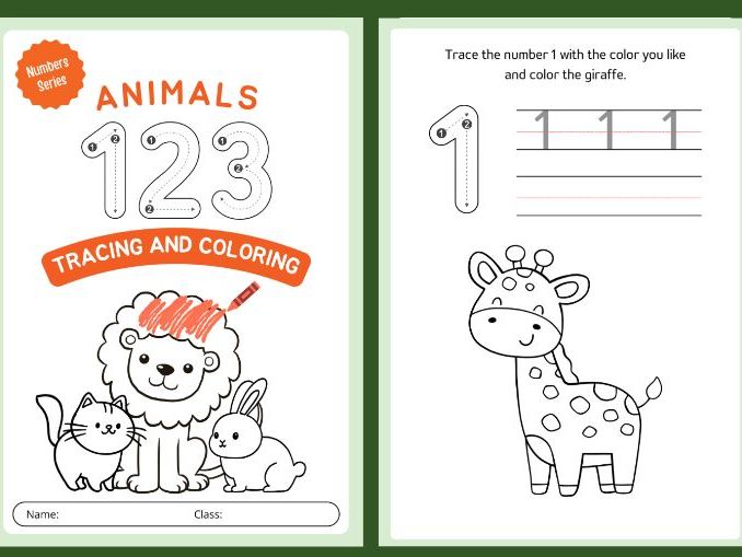 Cute Animal Number Coloring Book for Kids – Fun & Easy 1 to 10 Counting Pages, Ideal Toddler Gift