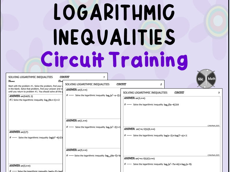 Logarithmic Inequalities - Circuit Training (11 problems)