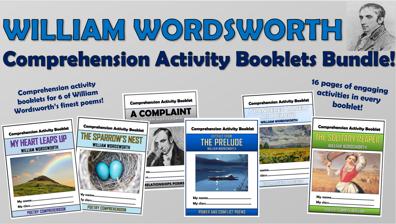 William Wordsworth Comprehension Activity Booklets Bundle!