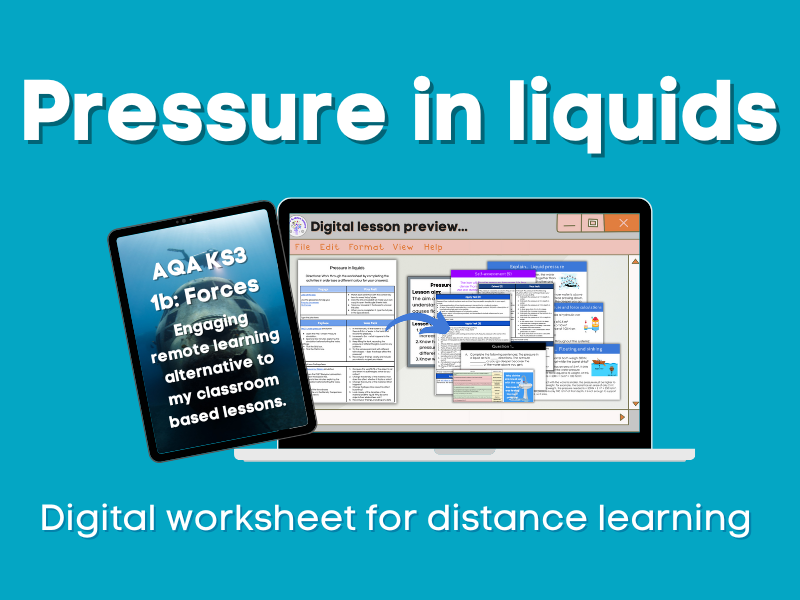 Pressure in liquids Distance learning