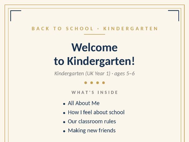 Welcome to Kindergarten
