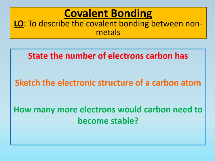 GCSE AQA Chemistry C3 Covalent Bonding PowerPoint Lesson