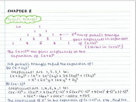 As Pure Maths Notes Chapter 8 The Binomial Expansion Teaching Resources