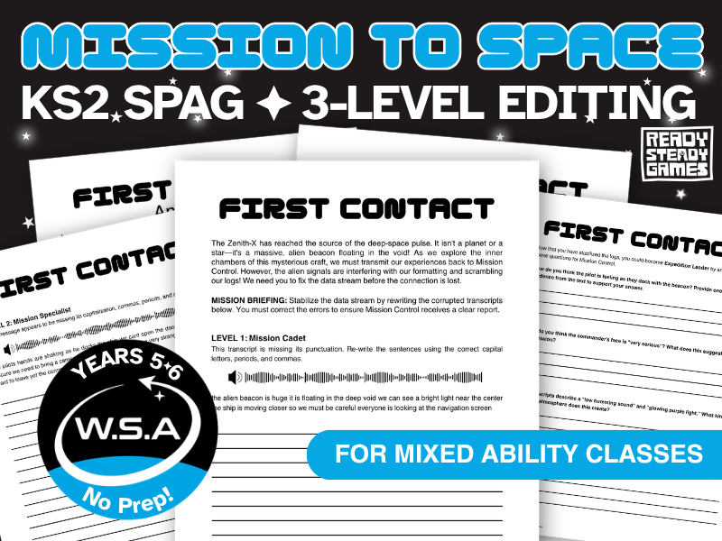 KS2 SPaG Sentence Editing Game | Year 5 & 6 SATs | 3-Level Challenge | Mission to Space
