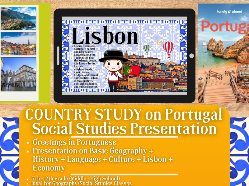 Portugal Country Study - Geography + Social Studies Presentation - South Europe