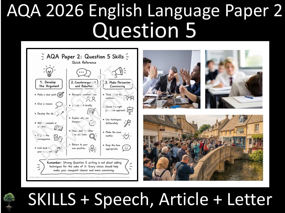 Question 5: AQA 2026 English Language Paper 2 | Skills + Speech, Article + Formal Letter