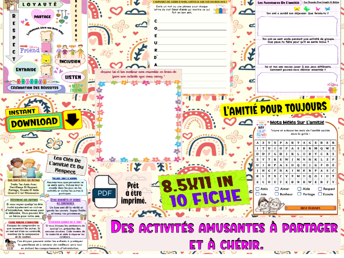 L'amitié pour toujours : Des activités amusantes à partager et à chérir.