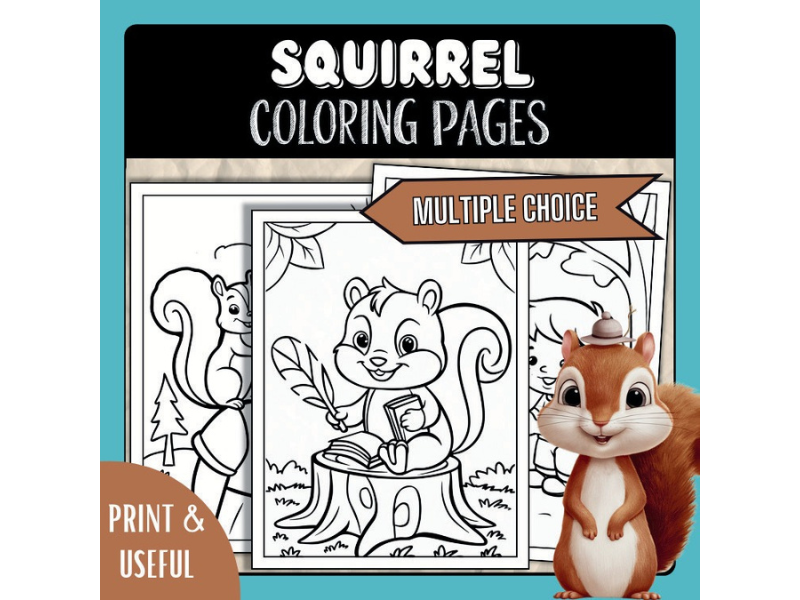 Squirrel & Autumn Coloring Pages | Preschool Fall Coloring Sheets
