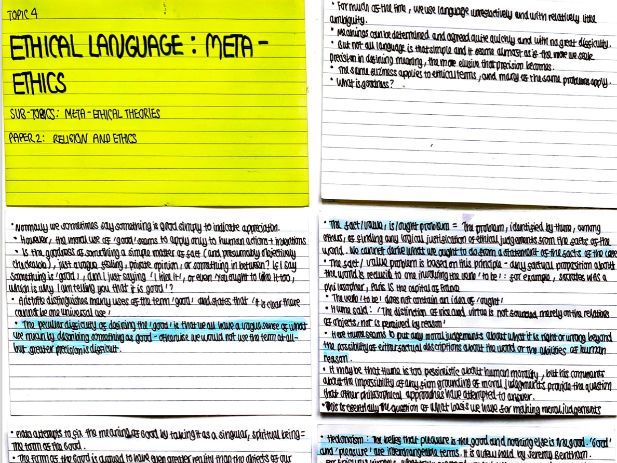 A/A* A-Level RS: Meta-ethics