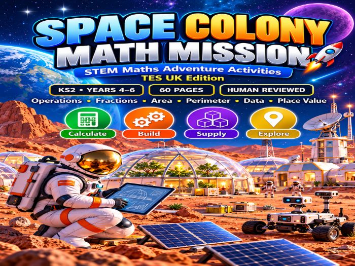 Space Colony Maths Mission | KS2 Space-Themed Maths Challenges | 60 Pages